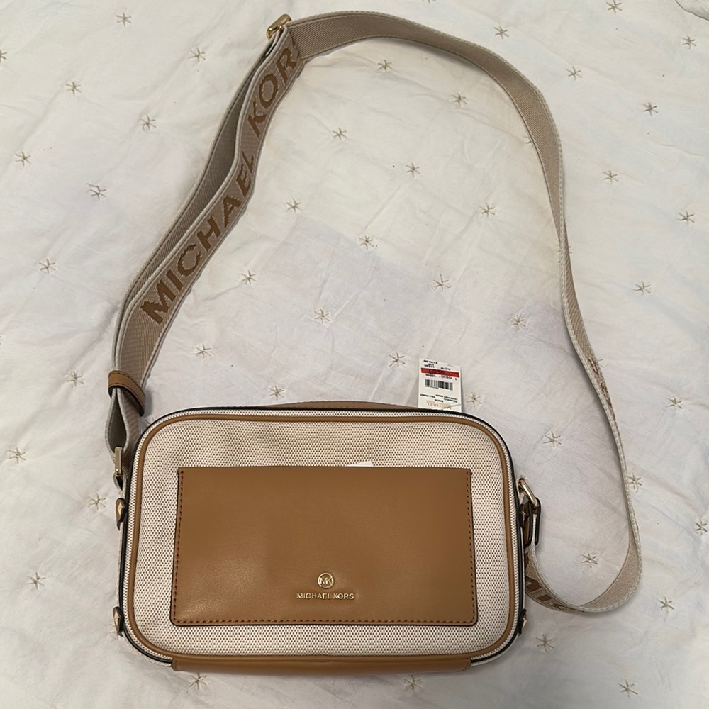Michael Kors Tan and Cream Women's Crossbody Bag